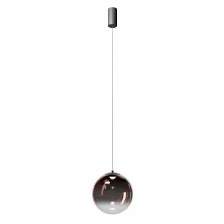 Suspensie Redo Irides, led 10W, 3000K, 778lm, D.25cm, suport metalic negru, sticla arămie degrade, 01-3969