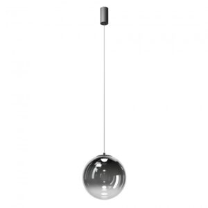 Suspensie Redo Irides, led 12W, 3000K, 978lm, D.30cm, suport metalic negru, sticla fumurie degrade, 01-3965
