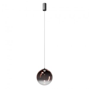 Suspensie Redo Irides, led 12W, 3000K, 978lm, D.30cm, suport metalic negru, sticla arămie degrade, 01-3970