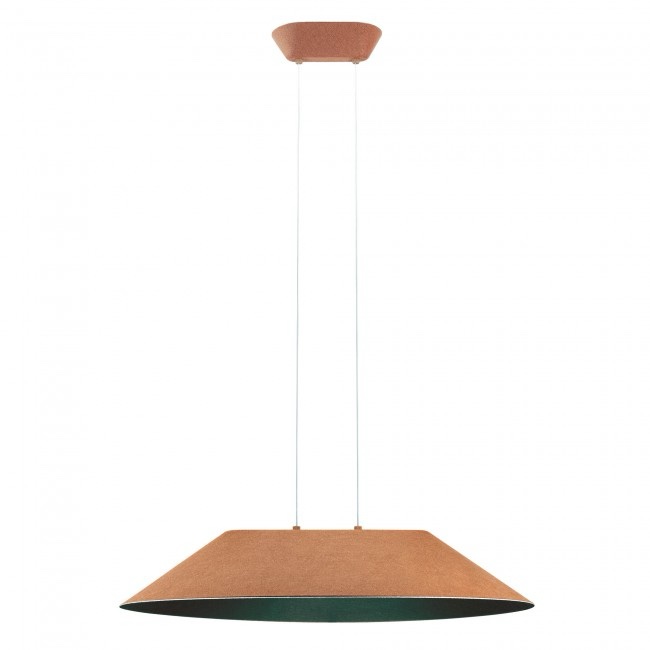 Suspensie Redo Akira, fonoabsorbant, cafeniu/ interior negru , LED, 12W, 1478 lumeni, alb cald 3000K, D.75 cm, 01-3524