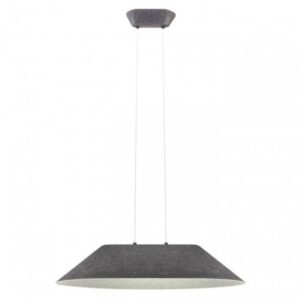 Suspensie Redo Akira,  fonoabsorbant, gri închis/ interior gri deschis, LED, 12W, 1478 lumeni, alb cald 3000K, D.75 cm, 01-3526