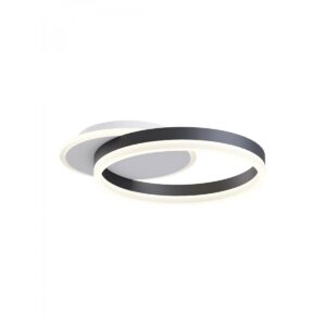 Plafoniera /Aplica moderna LED Tara, 28W, 1993 lm, lumina calda / neutra / rece, negru mat + satinat, 01-3990