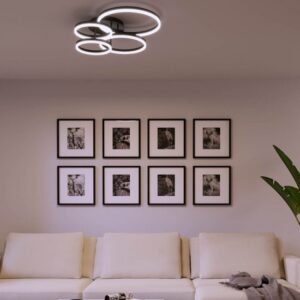 Lustra Smarter Tara, negru mat, LED CCT, 120W, 7268 lumeni, 3000K/4000K/6000K, L.80 cm, 01-3996