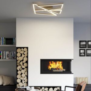 Plafoniera Smarter Slash, auriu mat, LED CCT, 80W, 4496 lumeni, 3000K/4000K/6000K, L.90 cm, 01-3544