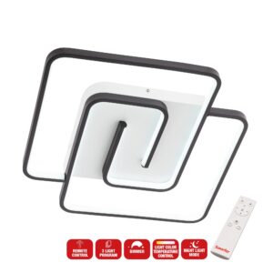 Plafoniera Smarter Intersia, negru , telecomanda, LED CCT, 38W, 2200 lumeni, L.48 cm, 01-2759