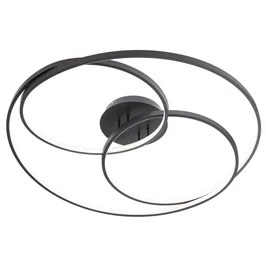 Plafoniera moderna LED Centrix, 92W, 5041lm, lumina neutra, D. 80cm, negru mat, 01-2976