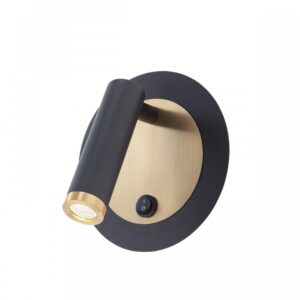 Aplica Smarter Closer, negru mat/ auriu LED, 6W, 502 lumeni, alb cald 3000K, 01-3090