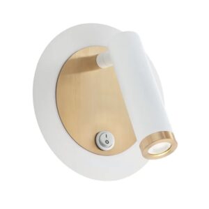Aplica Smarter Closer, alb mat/auriu, LED, 6W, 502 lumeni, alb cald 3000K, 01-3089
