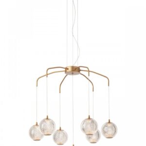 Lustra Smarter Gianet, auriu mat, LED, 28W, 3360 lumeni, alb cald 3000K, L.65 cm, 01-4039