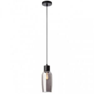Suspensie Smarter Atlantis, negru mat, sticla fumurie, 1XE27, D.11 cm, 01-4044