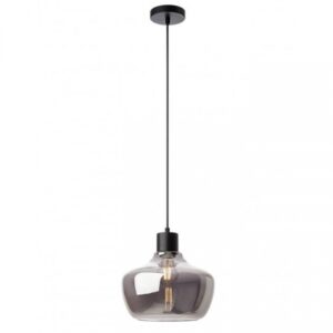 Suspensie Smarter Atlantis, negru mat, sticla fumurie, 1XE27, D.11 cm, 01-4046