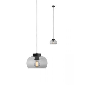 Suspensie Smarter Croma, negru mat, sticla fumurie, 1XE27, D.22 cm, 01-3066