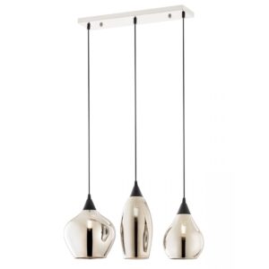 Lustra Smarter Tanner, crom, sticla fumurie, 3XE14, L.46 cm, 01-3193