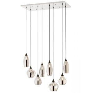 Lustra Smarter Tanner, crom, sticla fumurie, 8XE14, L.94 cm, 01-3195