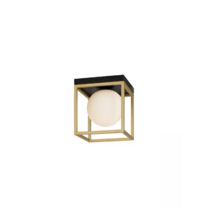 Plafoniera Smarter Zodiac, negru/alama, sticla, 1XE14, L.18 cm, 01-3053