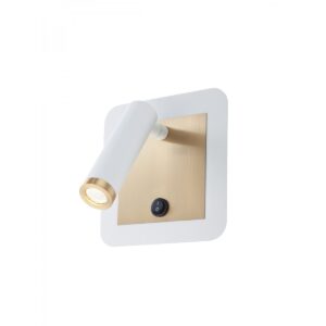 Aplica Smarter Closer, alb mat/auriu, LED, 6W, 502 lumeni, alb cald 3000K, 01-3091