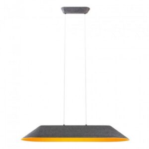Suspensie Redo Akira, fonoabsorbant, gri închis/ interior orange, LED, 23.5W, 2849 lumeni, alb cald 3000K, L. 109cm, 01-3531