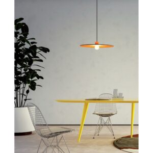 Suspensie Redo Nuwa, fonoabsorbant orange/gri inchis, LED, 7W, 420 lumeni, alb cald 3000K, D.60 cm, 01-3536