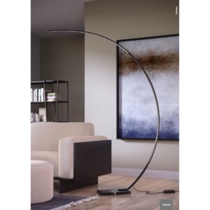 Lampadar Smarter Carver, negru mat, LED, 16W, 1600 lumeni, alb cald 3000K, H.192 cm, 01-3217