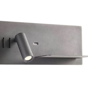 APLICĂ REDO BROOK LED 1x8W+1x3W USB CHARGER 3000K SAND BLACK, 01-3316