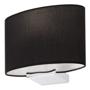 Aplică Redo Enjoy 1XE27 metal cromat, abajur negru , 01-678