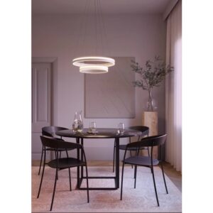 Suspensie Smarter Valdis, alb mat, LED CCT, 55W, 2710 lumeni, 3000K/4000K, D.59 cm, 01-3777