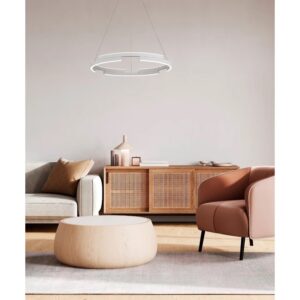 Suspensie Smarter Castle, alb mat, LED, 36W, 2160 lumeni, alb cald 3000K, D.60 cm, 01-3171