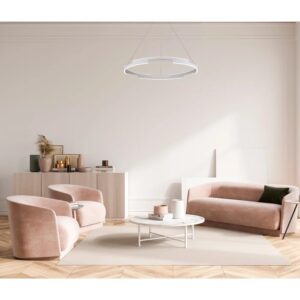 Suspensie Smarter Castle, alb mat, LED, 45W, 2700 lumeni, alb cald 3000K, D.80 cm, 01-3174