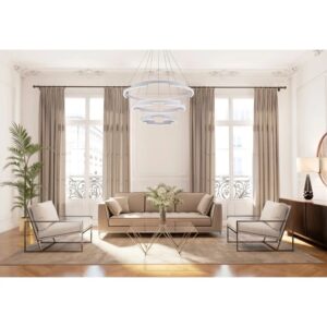 Suspensie Smarter Castle, alb mat, LED, 80W, 4800 lumeni, alb cald 3000K, D.80 cm, 01-3180