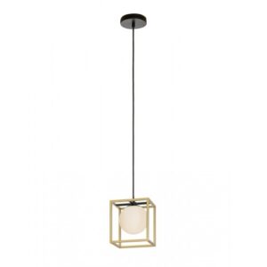 Suspensie Smarter Zodiac, negru/alama, sticla, 1XE14, L.18 cm, 01-3056