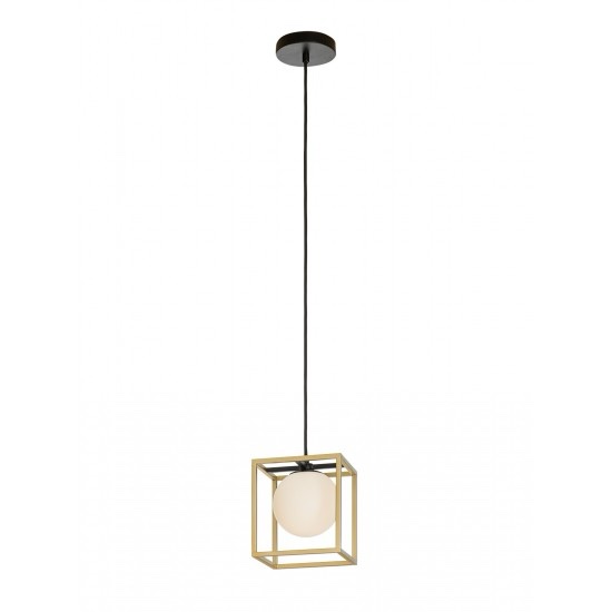 Suspensie Smarter Zodiac, negru/alama, sticla, 1XE14, L.18 cm, 01-3056
