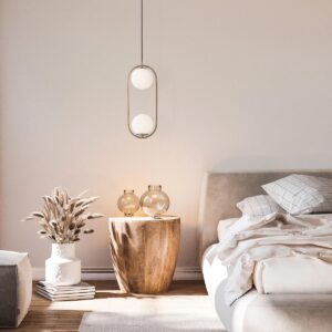 Suspensie Niva 01-2626, 2 x E14, auriu + alb opal
