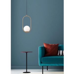 Suspensie Niva 01-2624, 1 x E14, auriu + alb opal