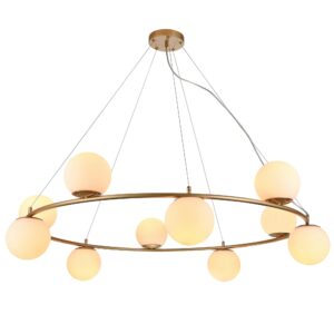 Suspensie Bowling 01-3161, 10 x E14, auriu + opal, moderna