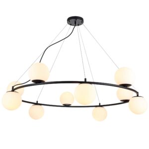 Suspensie Bowling 01-3162, 10 x E14, auriu + opal, moderna