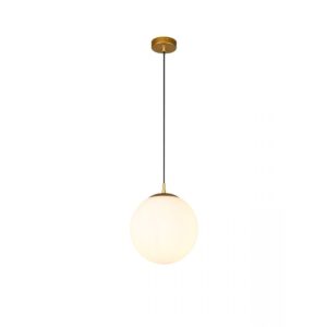 Suspensie Smarter Bowling, aur mat, sticla, 1XE27, D.25 cm, 01-3153