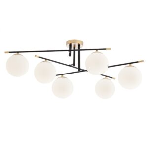 Lustra Smarter Essential, negru/auriu, sticla, 6XE14, D.90 cm, 01-2948