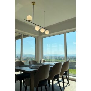 Lustra Smarter Essential, negru/auriu, sticla, 4XE14, L.120 cm, 01-2949