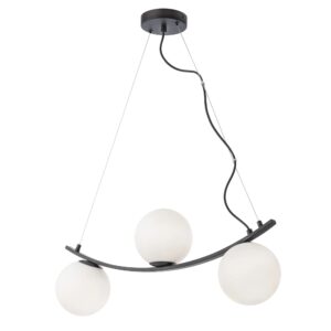 Lustra Smarter Volley, negru mat, sticla, 3XE14, L.70 cm, 01-2718