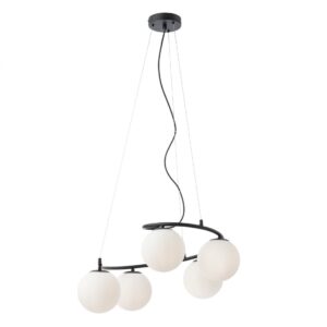 Lustra Smarter Volley, negru, sticla, 5XE14, D.61 cm, 01-2720