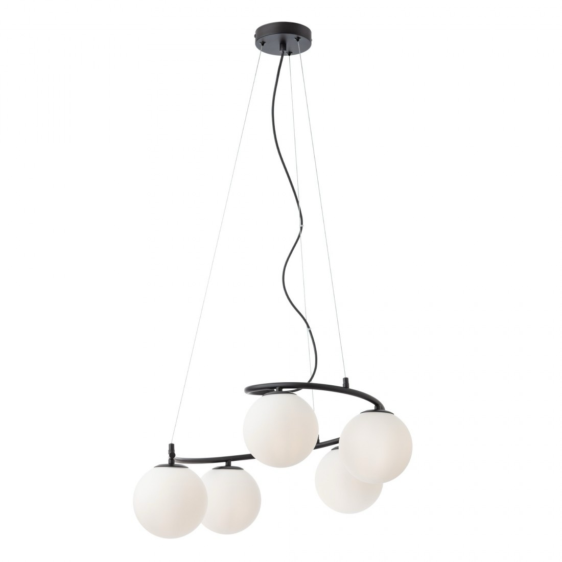 Lustra Smarter Volley, negru, sticla, 5XE14, D.61 cm, 01-2720