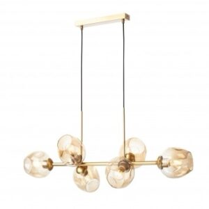 Lustra Pierce GD 01-2619, 6 x E27, auriu + cognac