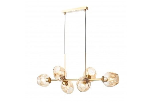 Lustra Pierce GD 01-2619, 6 x E27, auriu + cognac