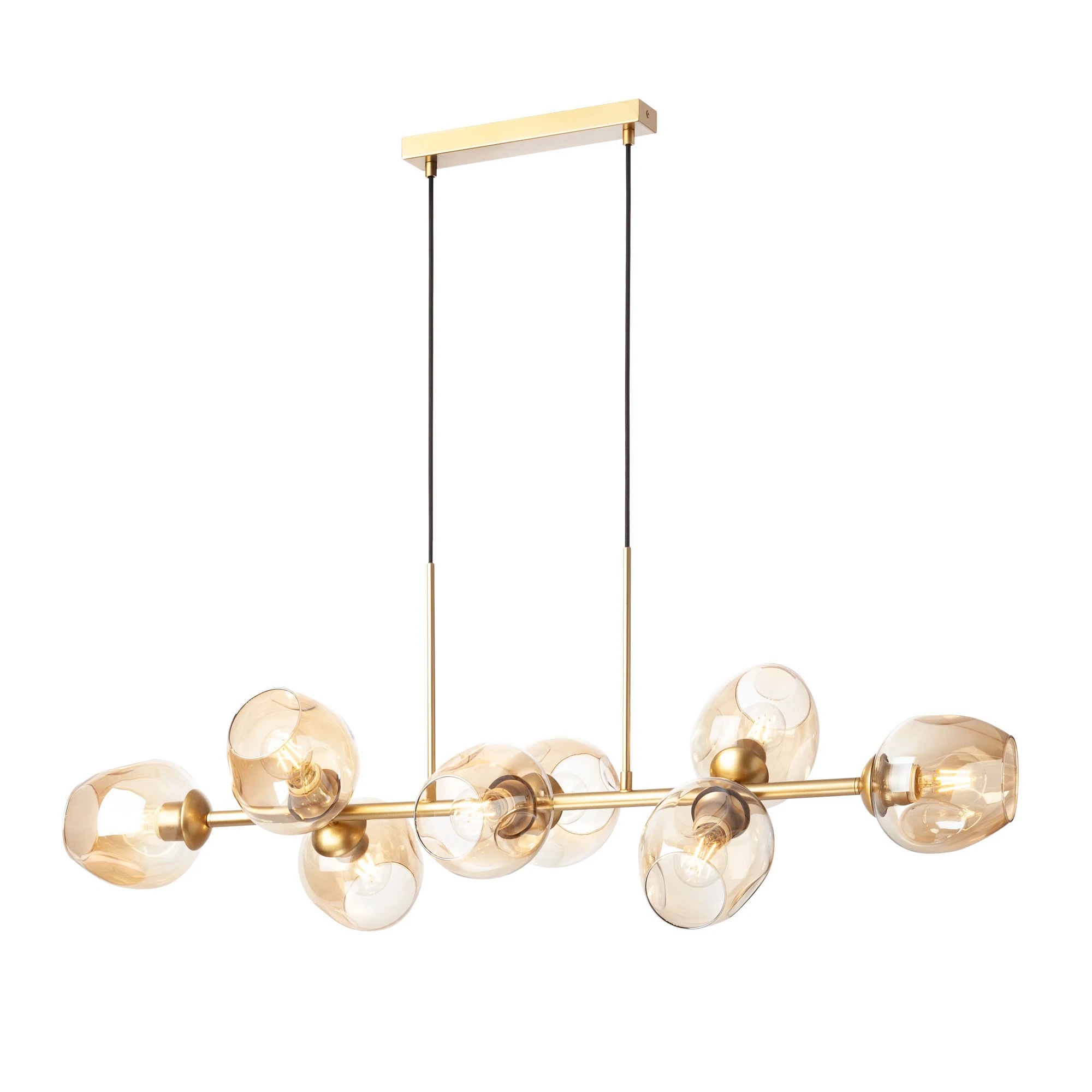 Lustra Pierce GD 01-2621, 8 x E27, auriu + cognac