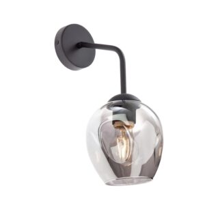 Aplica Pierce 01-2618, 1 x E27, negru + fumuriu
