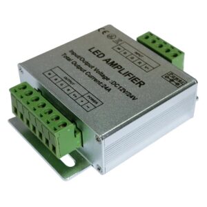 Amplificator de semnal Arelux AMP100 RGB/RGBW 12/24V ABS, Aluminiu IP20
