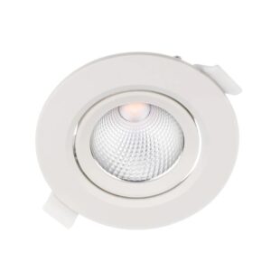 Spot incastrat orientabil PT08, LED, alb mat, 6.5W, 3000K, lumina calda, 670 lumeni, 70419