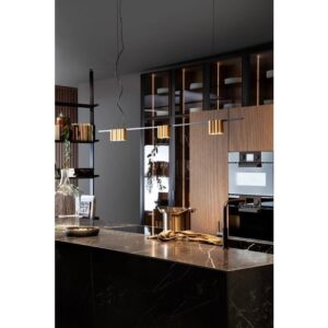 Suspensie Smarter Modi, auriu mat/ negru , 7XGU10, L.150 cm, 01-3518