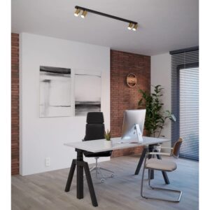 Plafoniera Smarter Modi, auriu mat/negru, 4XGU10, L.118 cm, 01-3509