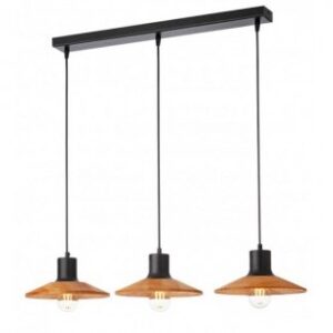 Lustra Smarter Fresno, metal si lemn multistrat, 1XE27, L.83 cm, 01-4056
